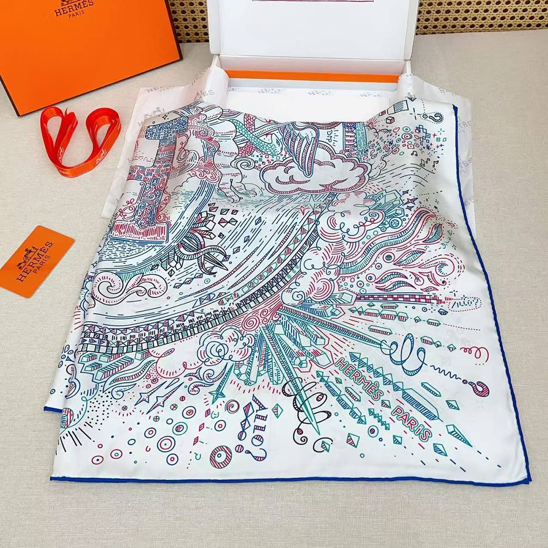Hermes Please Hold The Line Scarf 90 100% Silk H004187S 07 - Image 2