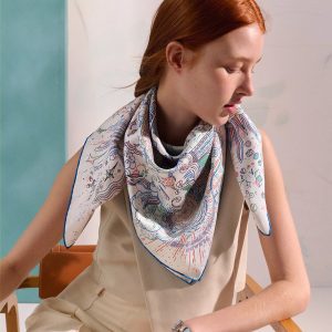 Hermes Please Hold The Line Scarf 90 100% Silk H004187S 07 - Image 3