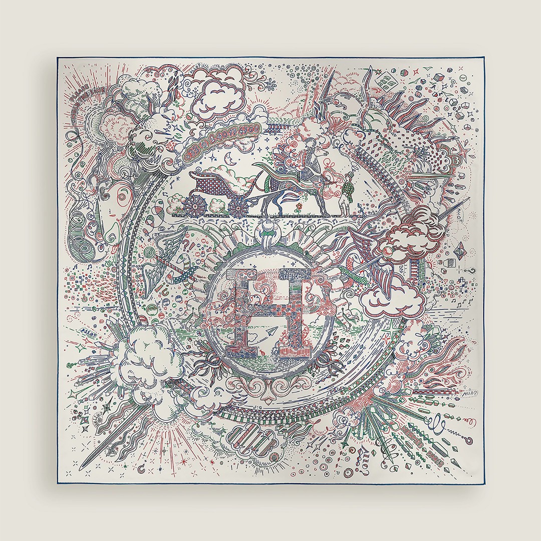Hermes Please Hold The Line Scarf 90 100% Silk H004187S 07
