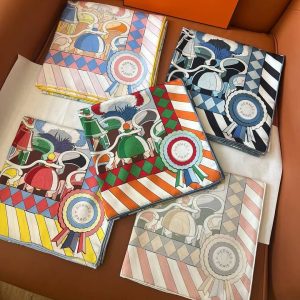Alternative view of Hermes Pony Pit Stop Double Face Scarf 90 100% Silk H904207S 05