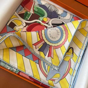 Hermes Pony Pit Stop Double Face Scarf 90 100% Silk H904207S 05 - Image 11