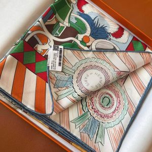 Hermes Pony Pit Stop Double Face Scarf 90 100% Silk H904207S 05 - Image 9