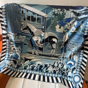 Hermes Pony Pit Stop Double Face Scarf 90 100% Silk H904207S 05 - Image 6