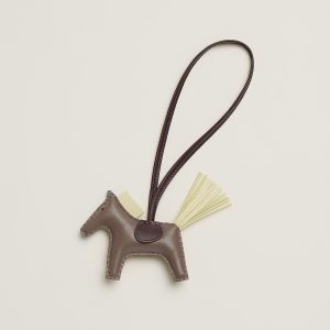 Hermes Rodeo PM Charm Horse Charm Milo Lambskin Etoupe -Jaune Milton - Rouge Sellier H064929CAEQ