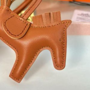 Hermes Rodeo PM Charm Horse Charm Milo Lambskin Gold H064929CAEW - Image 3