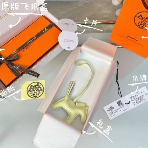Hermes Rodeo PM Charm Horse Charm Milo Lambskin Jaune Milton H064929CAEP - Image 6