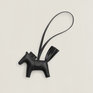 Hermes Rodeo PM Charm Horse Charm Milo Lambskin Noir H064929CAAJ