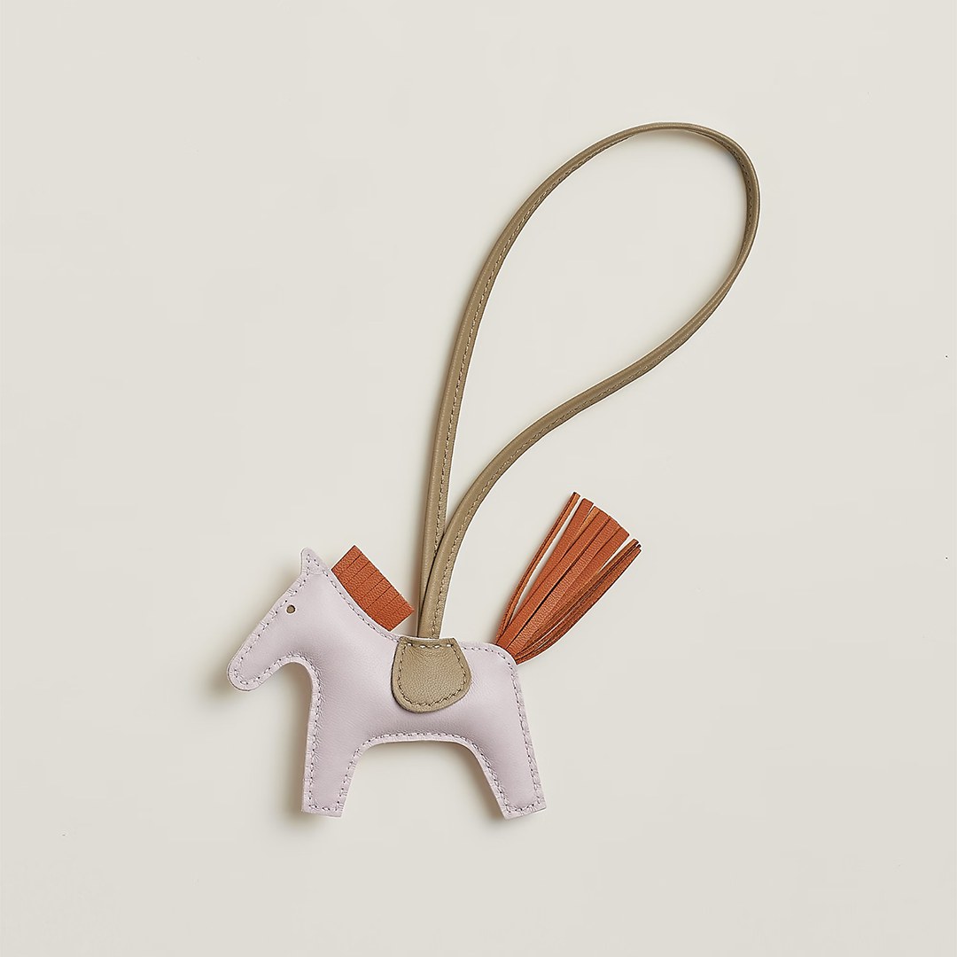 Hermes Rodeo PM Charm Milo Lambskin Mauve Pâle - Pain D'épice -Beige Marfa H064929CAEM