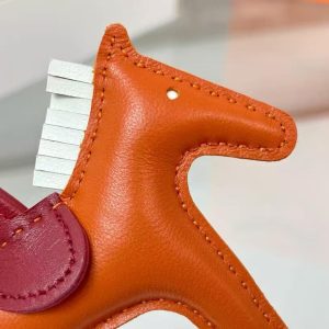 Hermes Rodeo PM Charm Milo Lambskin Orange Poppy Craie Rubis H064929CADY - Image 5