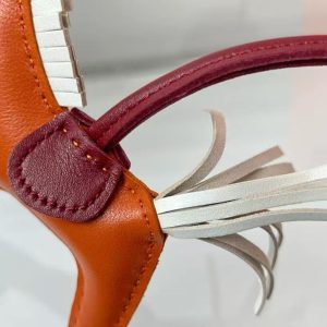 Hermes Rodeo PM Charm Milo Lambskin Orange Poppy Craie Rubis H064929CADY - Image 4