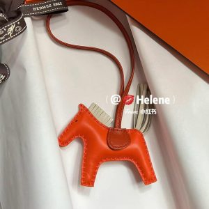 Hermes Rodeo PM Charm Milo Lambskin Orange Poppy Craie Rubis H064929CADY - Image 3