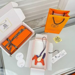 Alternative view of Hermes Rodeo Pegase PM Charm Milo Lambskin and Swift Calfskin Feu Purple Nata H083010CAEK