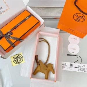 Alternative view of Hermes Rodeo Pegase PM Charm Milo Lambskin and Swift Calfskin Sésame H083010CABZ