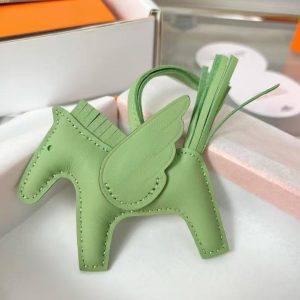 Hermes Rodeo Pegase PM Charm Milo Lambskin and Swift Calfskin Vert Criquet H083010CACA - Image 5