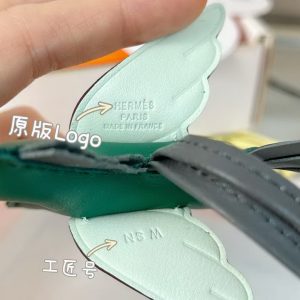 Hermes Rodeo Pegase PM Charm Milo Lambskin and Swift Calfskin Vert Moyen Ardoise Vert Peppermint H083010CACU - Image 4