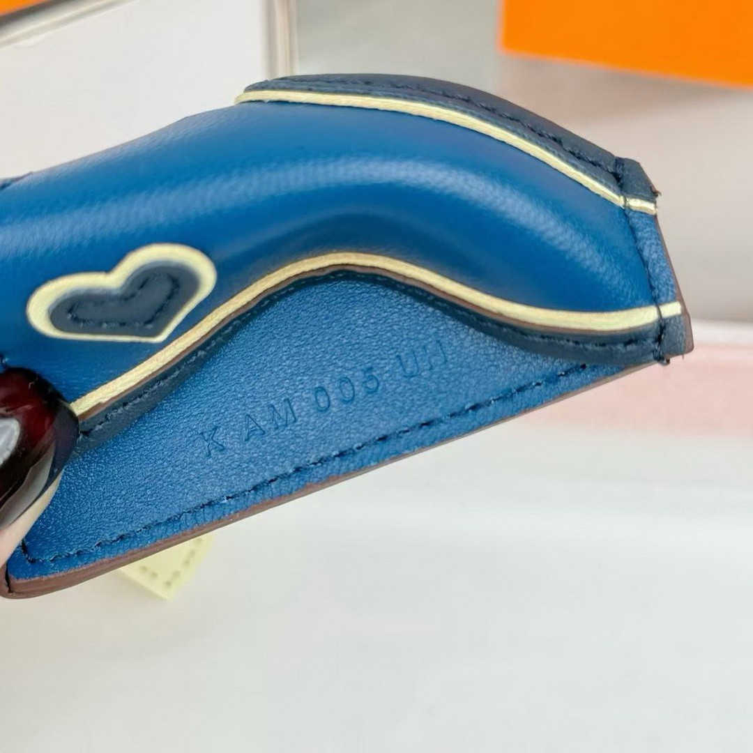 Hermes Rodeo Robeo Coeur PM Charm Horse Milo Lambskin Jaune Milton - Bleu Nuit - Bleu Tie H086714CAAC - Image 4