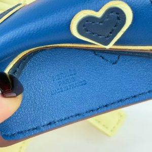 Hermes Rodeo Robeo Coeur PM Charm Horse Milo Lambskin Jaune Milton - Bleu Nuit - Bleu Tie H086714CAAC - Image 3
