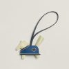 Hermes Rodeo Robeo Coeur PM Charm Horse Milo Lambskin Jaune Milton - Bleu Nuit - Bleu Tie H086714CAAC