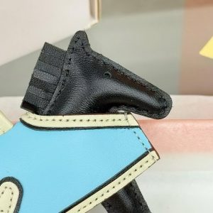 Hermes Rodeo Robeo Coeur PM Charm Horse Milo Lambskin Noir - Craie - Céleste H086714CAAG - Image 7