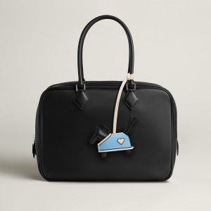Hermes Rodeo Robeo Coeur PM Charm Horse Milo Lambskin Noir - Craie - Céleste H086714CAAG - Image 9
