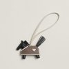 Hermes Rodeo Robeo Coeur PM Charm Horse Milo Lambskin Noir - Craie - Etoupe H086714CAAD
