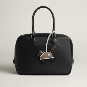 Hermes Rodeo Robeo Coeur PM Charm Horse Milo Lambskin Noir - Craie - Etoupe H086714CAAD - Image 8