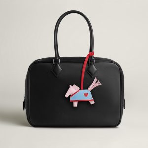 Hermes Rodeo Robeo Coeur PM Charm Horse Milo Lambskin Rose Darling - Rouge Radieux - Céleste H086714CAAA - Image 8