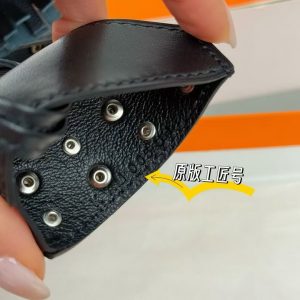 Hermes Rodeo Robeo Rock PM Charm Horse Milo Lambskin with Metallic Studs Noir H086961CKAA - Image 3