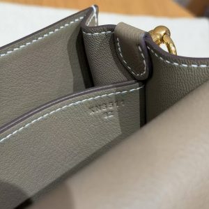 Hermes Roulis Mini 18 Bag Handmade In Evercolor Calfskin Leather Gold Hardware 18 Etoupe - Image 11