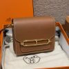 Hermes Roulis Mini 18 Bag Handmade In Evercolor Calfskin Leather Gold Hardware 37 Gold