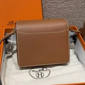 Hermes Roulis Mini 18 Bag Handmade In Evercolor Calfskin Leather Gold Hardware 37 Gold - Image 2