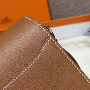 Hermes Roulis Mini 18 Bag Handmade In Evercolor Calfskin Leather Gold Hardware 37 Gold - Image 9