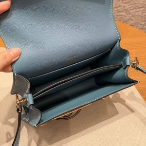 Hermes Roulis Mini 18 Bag Handmade In Evercolor Calfskin Leather Gold Hardware 75 Blue Jean - Image 17