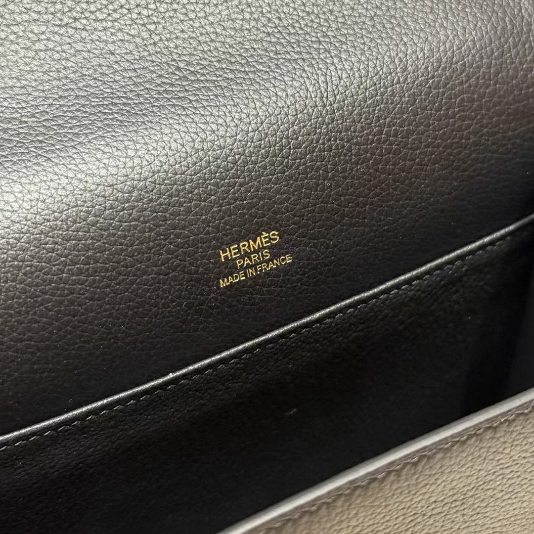 Hermes Roulis Mini 18 Bag Handmade In Evercolor Calfskin Leather Gold Hardware 89 Noir - Image 10