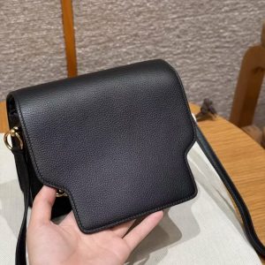 Hermes Roulis Mini 18 Bag Handmade In Evercolor Calfskin Leather Gold Hardware 89 Noir - Image 6