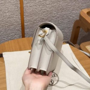 Hermes Roulis Mini 18 Bag Handmade In Evercolor Calfskin Leather Gold Hardware 8L Beton - Image 14