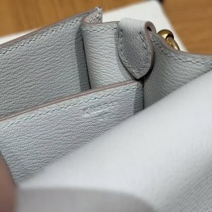 Hermes Roulis Mini 18 Bag Handmade In Evercolor Calfskin Leather Gold Hardware 8L Beton - Image 9