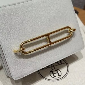 Hermes Roulis Mini 18 Bag Handmade In Evercolor Calfskin Leather Gold Hardware 8L Beton - Image 8