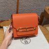 Hermes Roulis Mini 18 Bag Handmade In Evercolor Calfskin Leather Gold Hardware 93 Orange