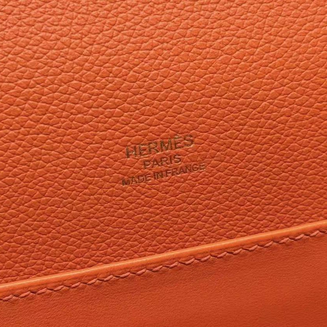 Hermes Roulis Mini 18 Bag Handmade In Evercolor Calfskin Leather Gold Hardware 93 Orange - Image 8