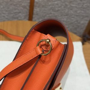 Hermes Roulis Mini 18 Bag Handmade In Evercolor Calfskin Leather Gold Hardware 93 Orange - Image 6