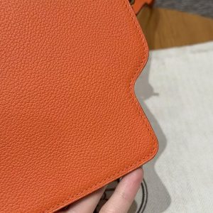 Hermes Roulis Mini 18 Bag Handmade In Evercolor Calfskin Leather Gold Hardware 93 Orange - Image 4