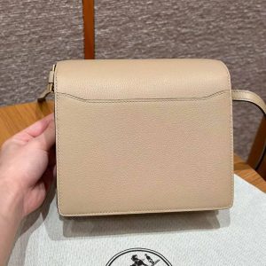 Hermes Roulis Mini 18 Bag Handmade In Evercolor Calfskin Leather Gold Hardware s2 Trench - Image 2
