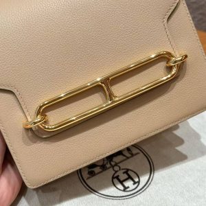 Hermes Roulis Mini 18 Bag Handmade In Evercolor Calfskin Leather Gold Hardware s2 Trench - Image 10