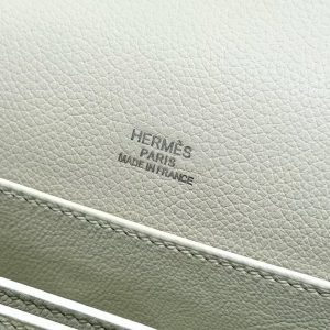 Hermes Roulis Mini 18 Bag Handmade In Evercolor Calfskin Leather Silver Hardware 01 Blanc - Image 12