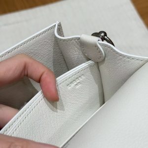 Hermes Roulis Mini 18 Bag Handmade In Evercolor Calfskin Leather Silver Hardware 01 Blanc - Image 11