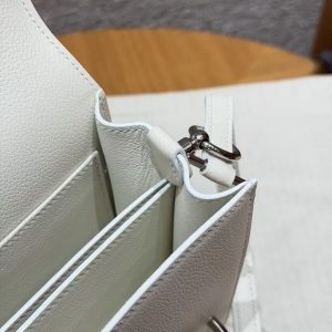 Hermes Roulis Mini 18 Bag Handmade In Evercolor Calfskin Leather Silver Hardware 01 Blanc - Image 8