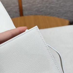 Hermes Roulis Mini 18 Bag Handmade In Evercolor Calfskin Leather Silver Hardware 01 Blanc - Image 7