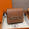Hermes Roulis Mini 18 Bag Handmade In Evercolor Calfskin Leather Silver Hardware 37 Gold