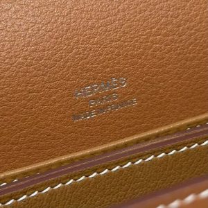 Hermes Roulis Mini 18 Bag Handmade In Evercolor Calfskin Leather Silver Hardware 37 Gold - Image 10